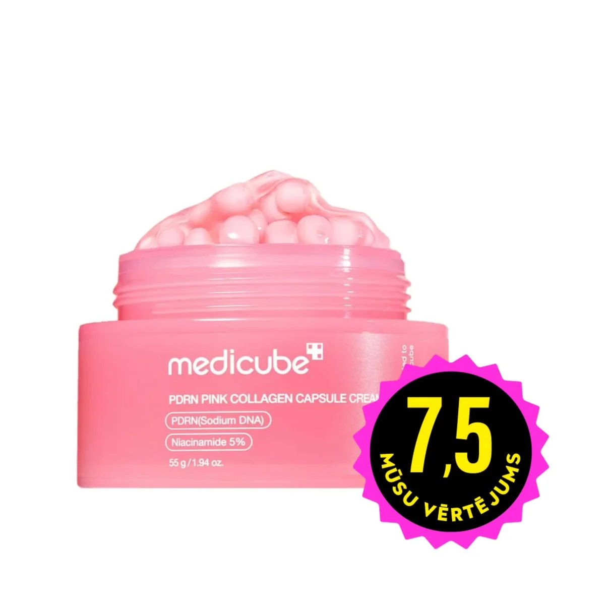 Medicube PDRN Pink Collagen Capsule Cream kolagēna sejas krēms ar kapsulām