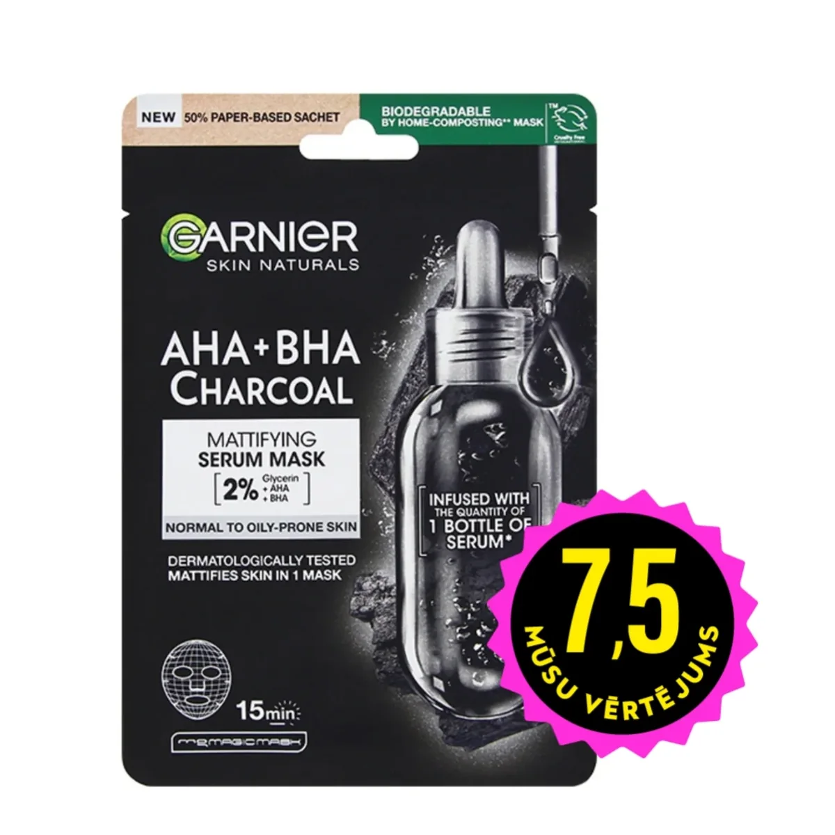 GARNIER Pure Charcoal sejas maska