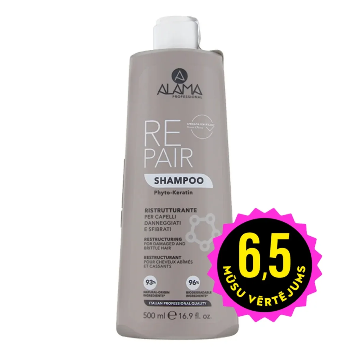 ALAMA Professional Repair Keratin struktūru atjaunojošs šampūns