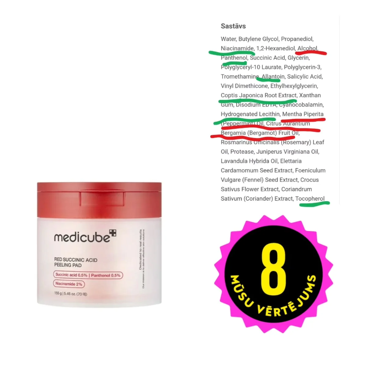 MEDICUBE Red Succinic Peeling pads