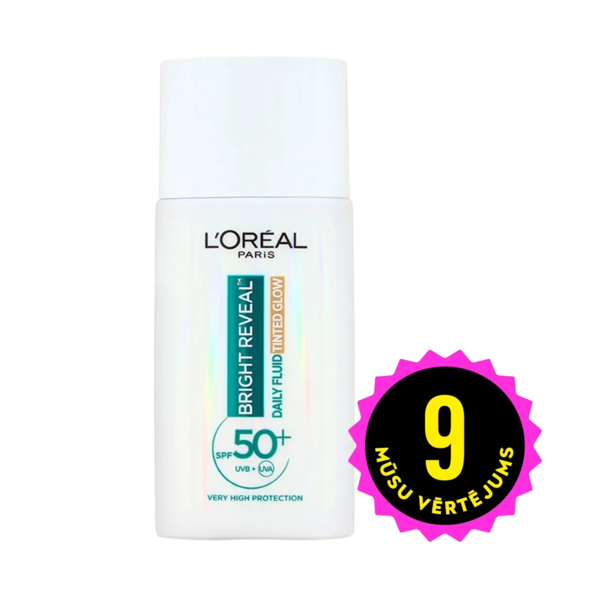 L'OREAL PARIS Bright Reveal UV fluīds ar SPF 50+ un vieglu toni
