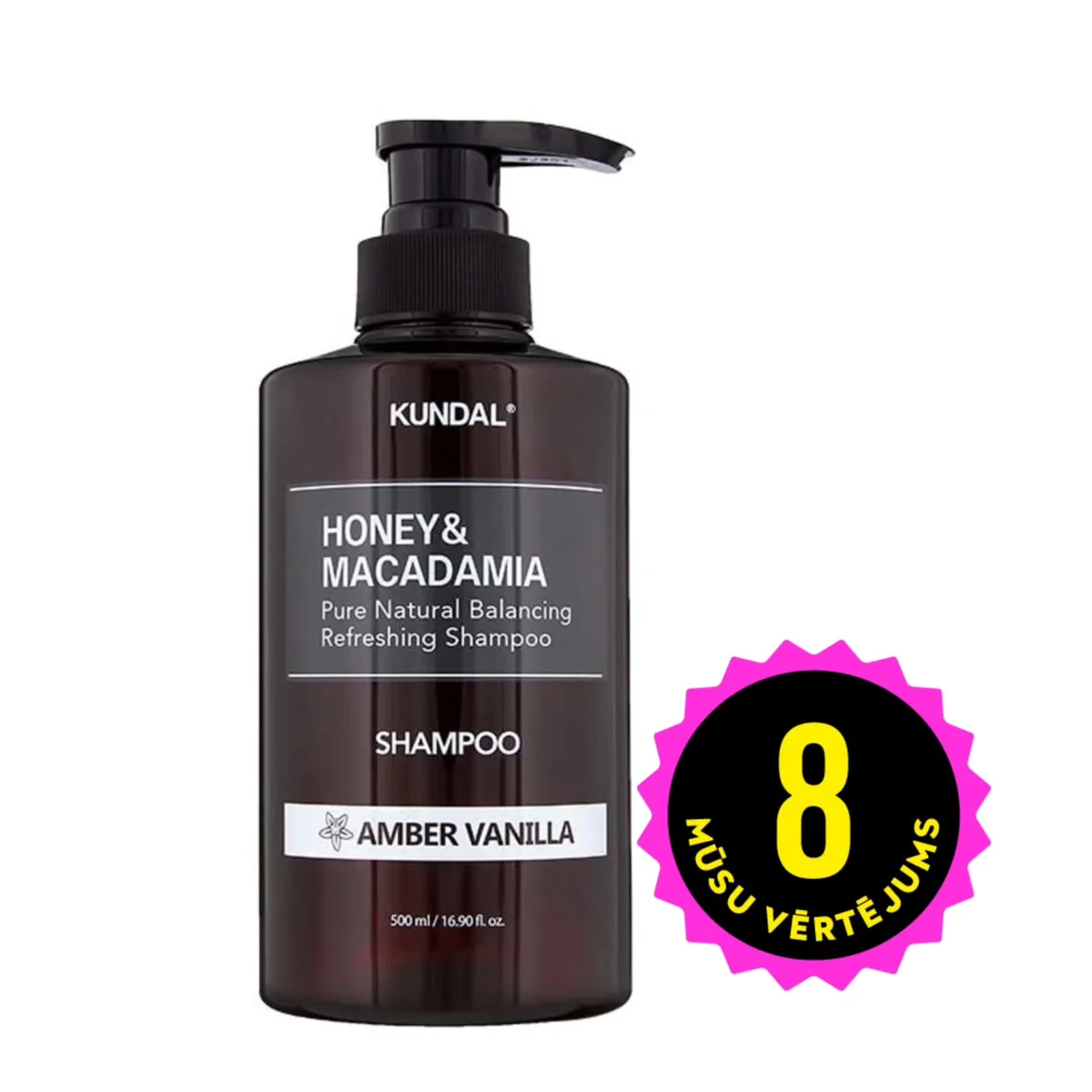 KUNDAL Honey&Macadamia Amber Vanilla bezsulfātu šampūns matiem