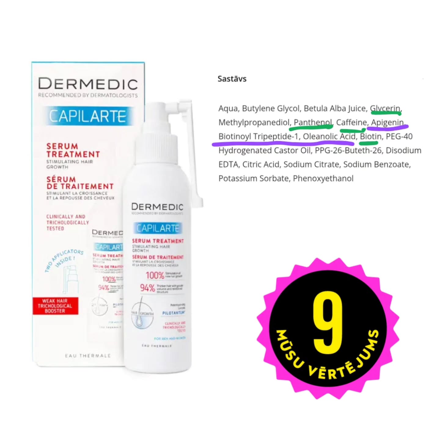 DERMEDIC CAPILARTE serums matu augšanai