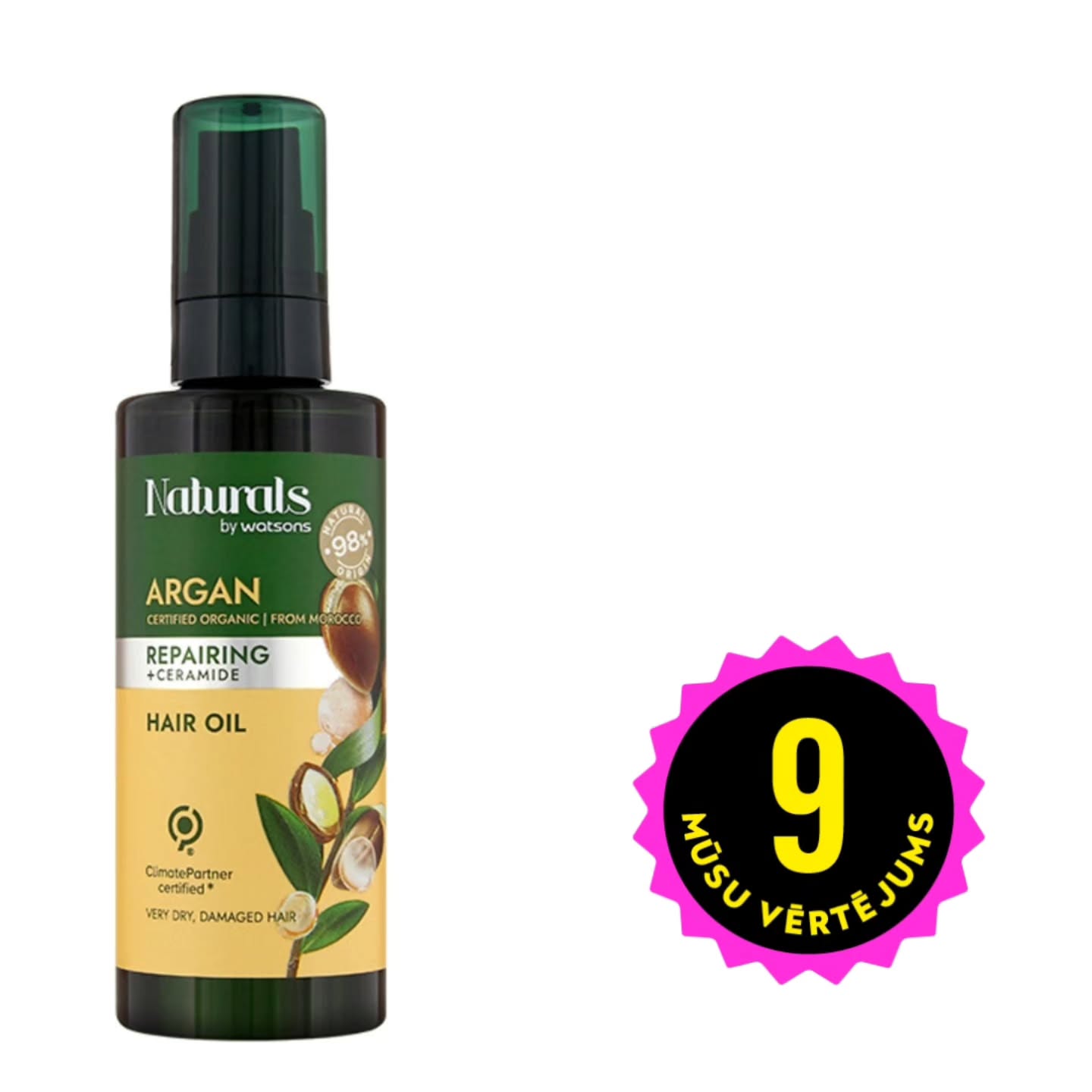 NATURALS BY WATSONS Argan atjaunojoša eļļa ļoti sausiem un bojātiem matiem.