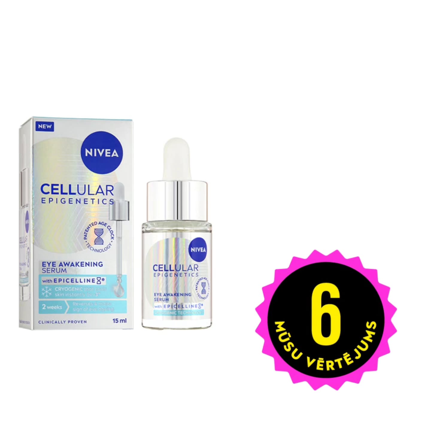 NIVEA Cellular Epigenetics serums ar atmodinošu efektu acu zonai