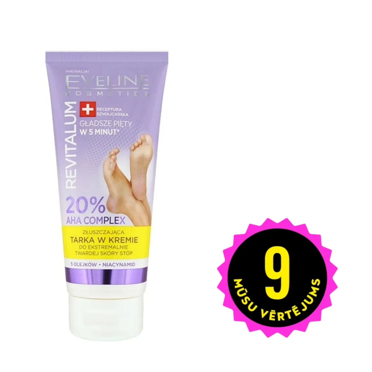 EVELINE Revitalum 20% AHA Complex krēms-pīlings īpaši cietai pēdu ādai